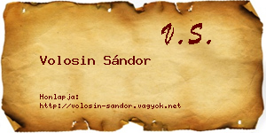 Volosin Sándor névjegykártya