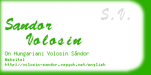 sandor volosin business card